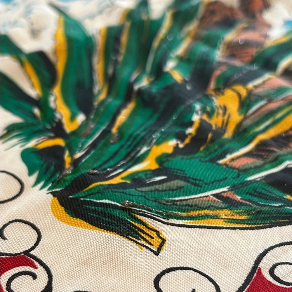Tijuana Mexico-Themed Vintage Scarf Made in Japan 1940s - 1960s. - Picture 7 of 16